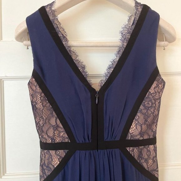 NWT BCBG MAXAZRIA Klarissa Gown, 100% Silk, Size 2, Navy Blue (new with tags) - Picture 5 of 10